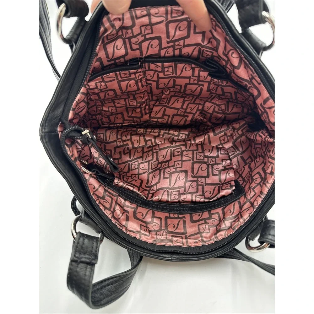 Stone Mountain Black Pebble leather Tote Bag Shoulder Bag Purse Y2K 90's 2000's
